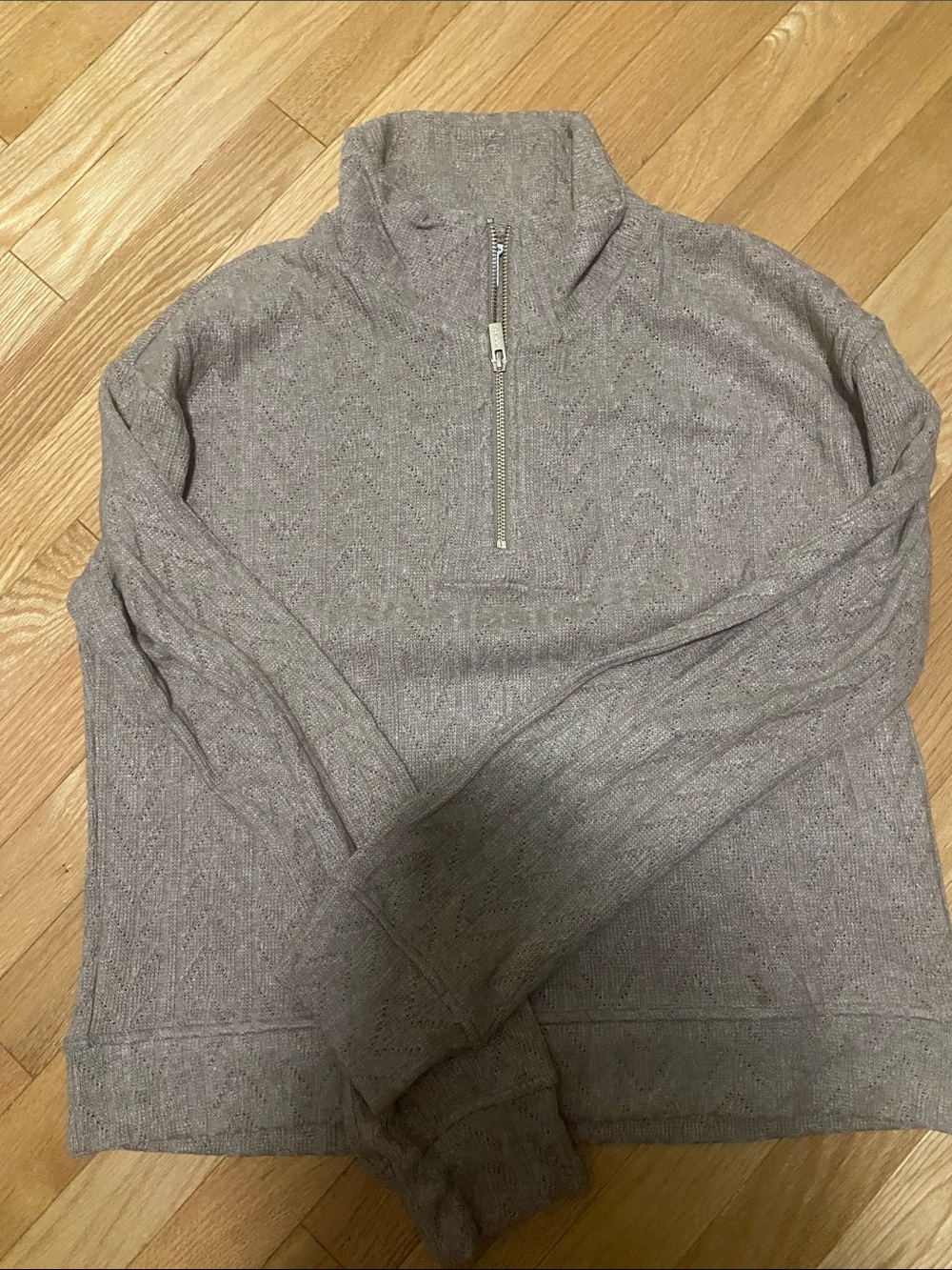 Splendid Women's Half-Zip Crewneck Sweater in Light Taupe Heather